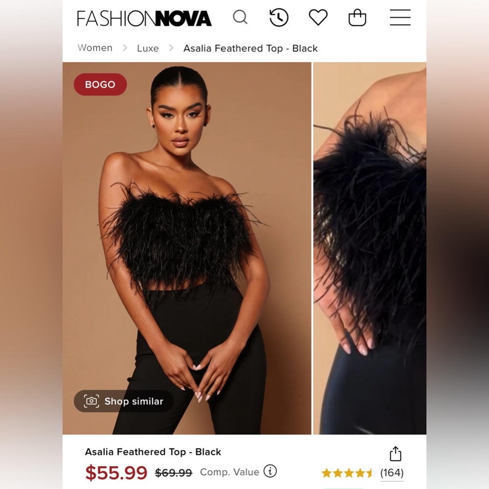 Black feather corset top